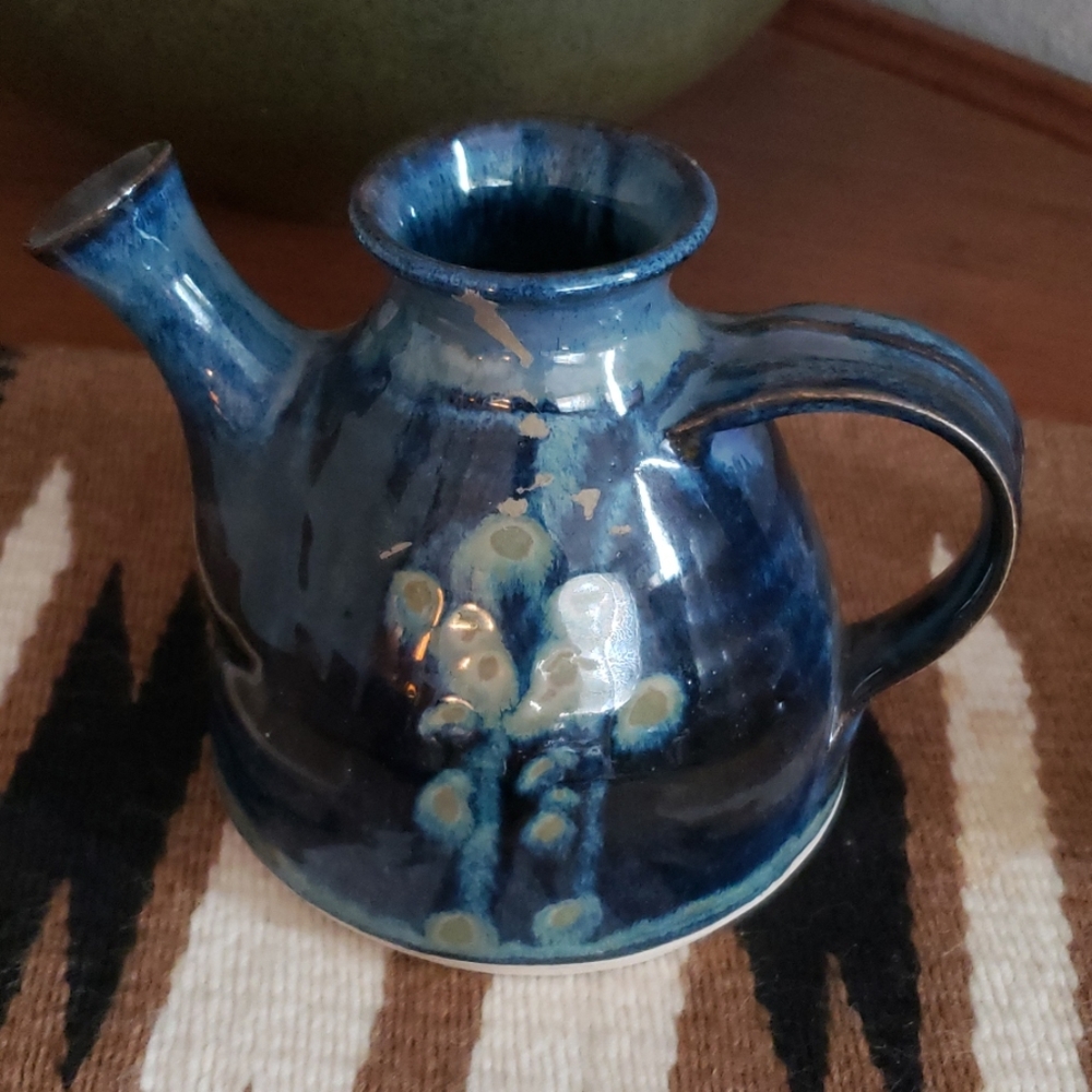Vintage blue decorative teapot